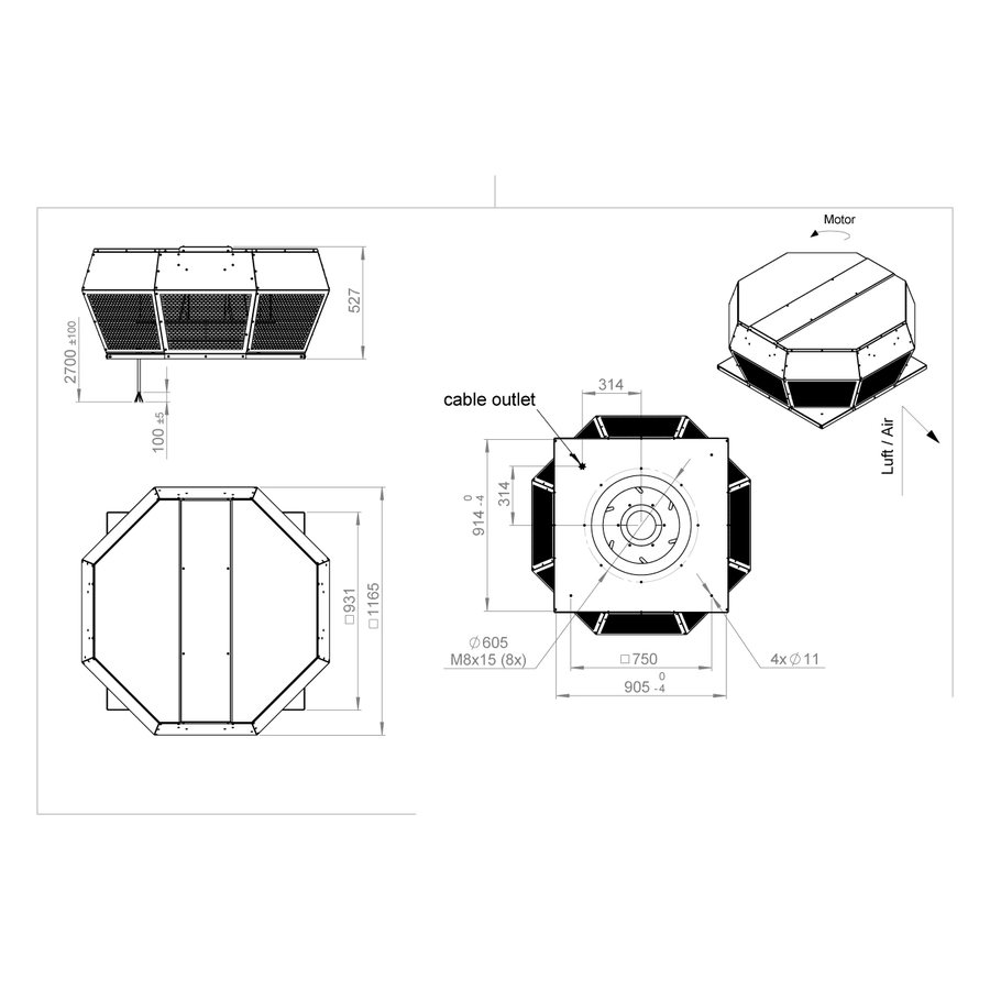 ROOF-H-355 E4 30 вентилятор крышный
